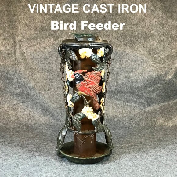 Other - Vintage Cast Iron Colorful Rustic Garden Hanging Bird Feeder